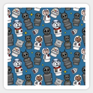 Little Astronauts, Space Dog, Aliens, and Robots Pattern Sticker